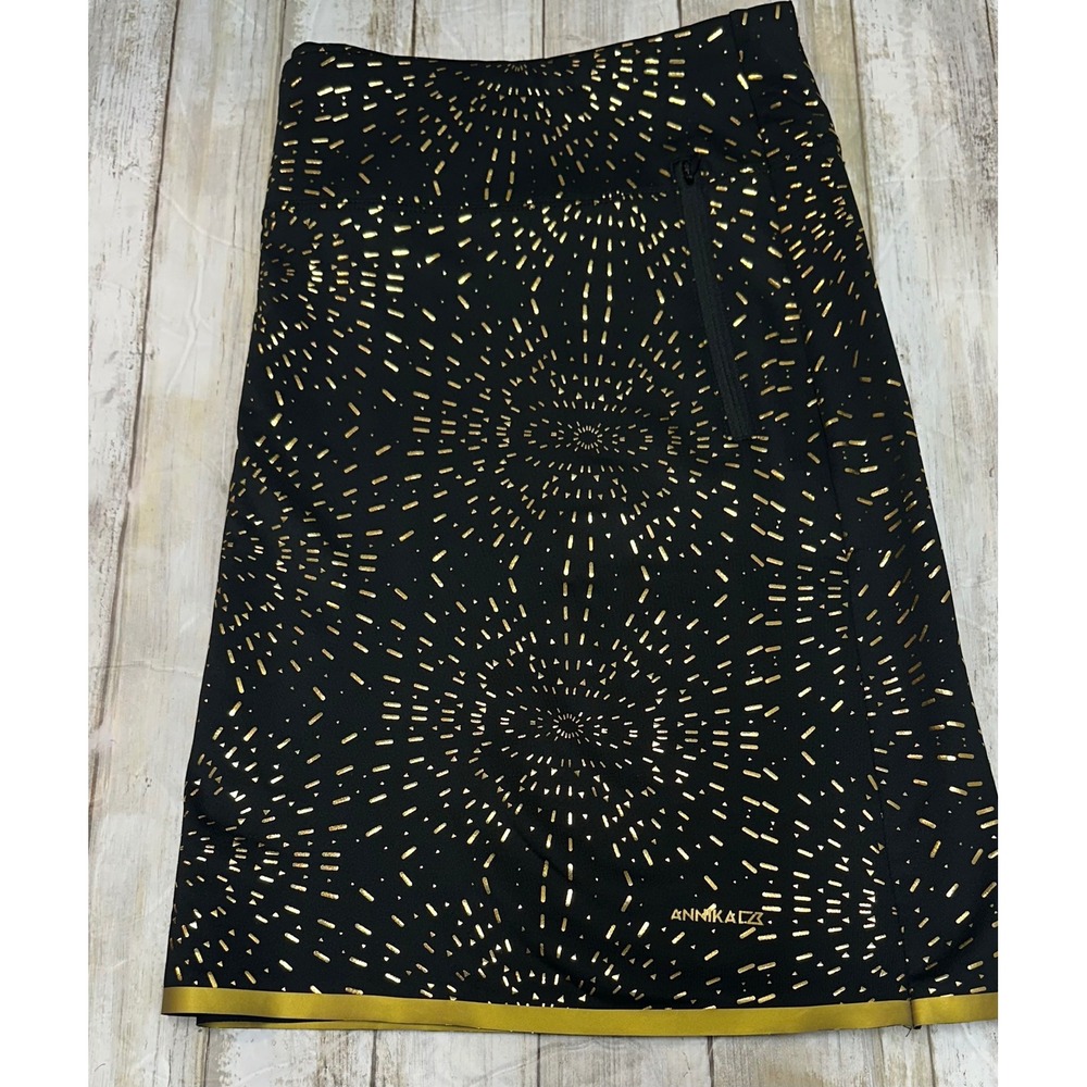 Annika‎ Cutter & Buck Golf Skirt XXL Black Gold Foil Burst CB DryTec UPF 50+